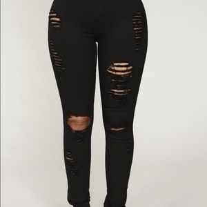 Black ripped jeans